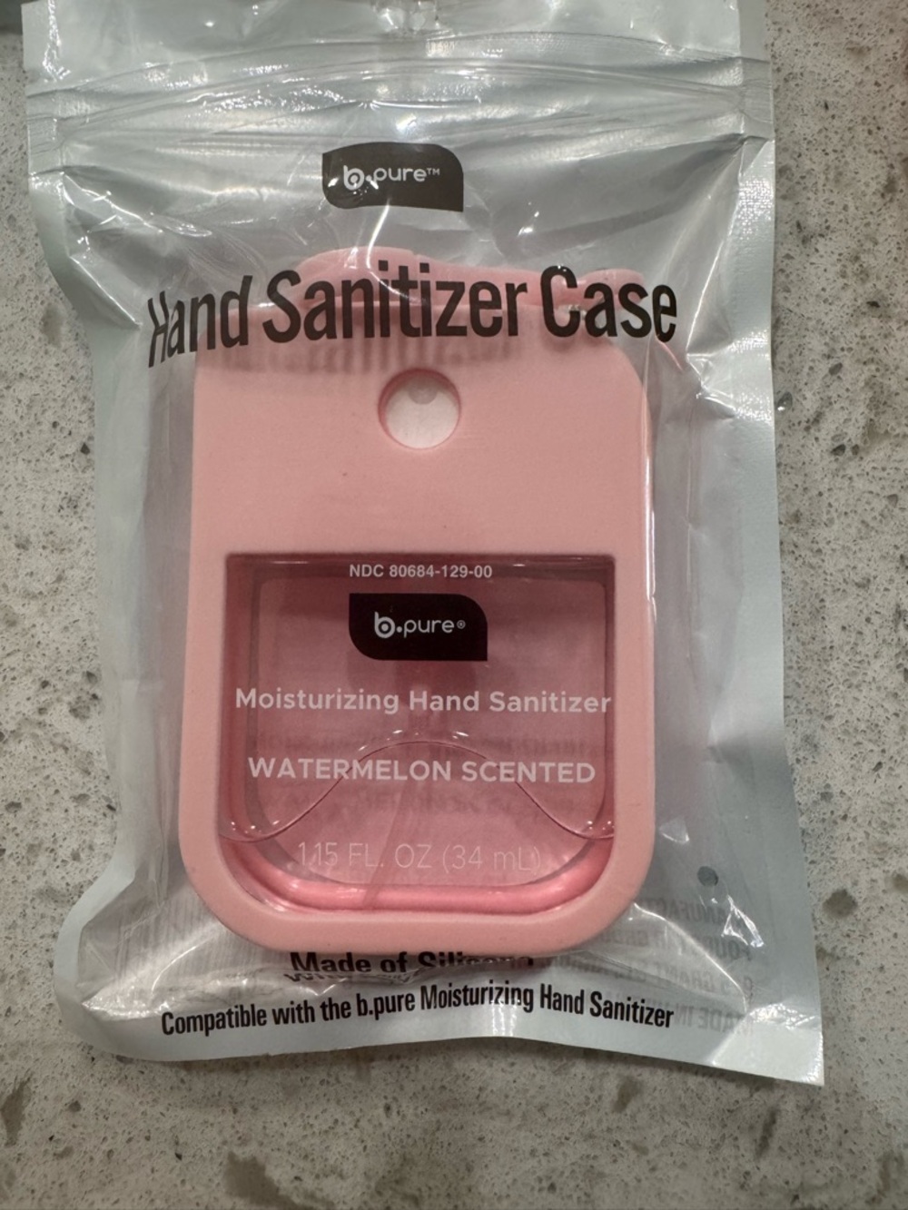Watermelon Hand Sanitizer w/ Pink Silicone Case Keychain – Travel Size - Picture 4 of 4
